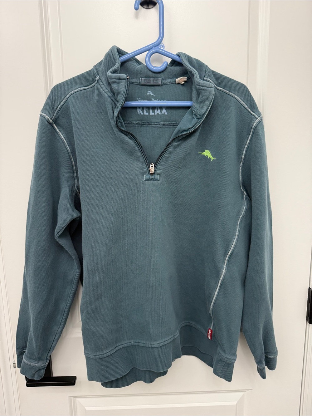 Tommy Bahama “Relax” Half-Zip Pullover with Green Dolphin Logo
